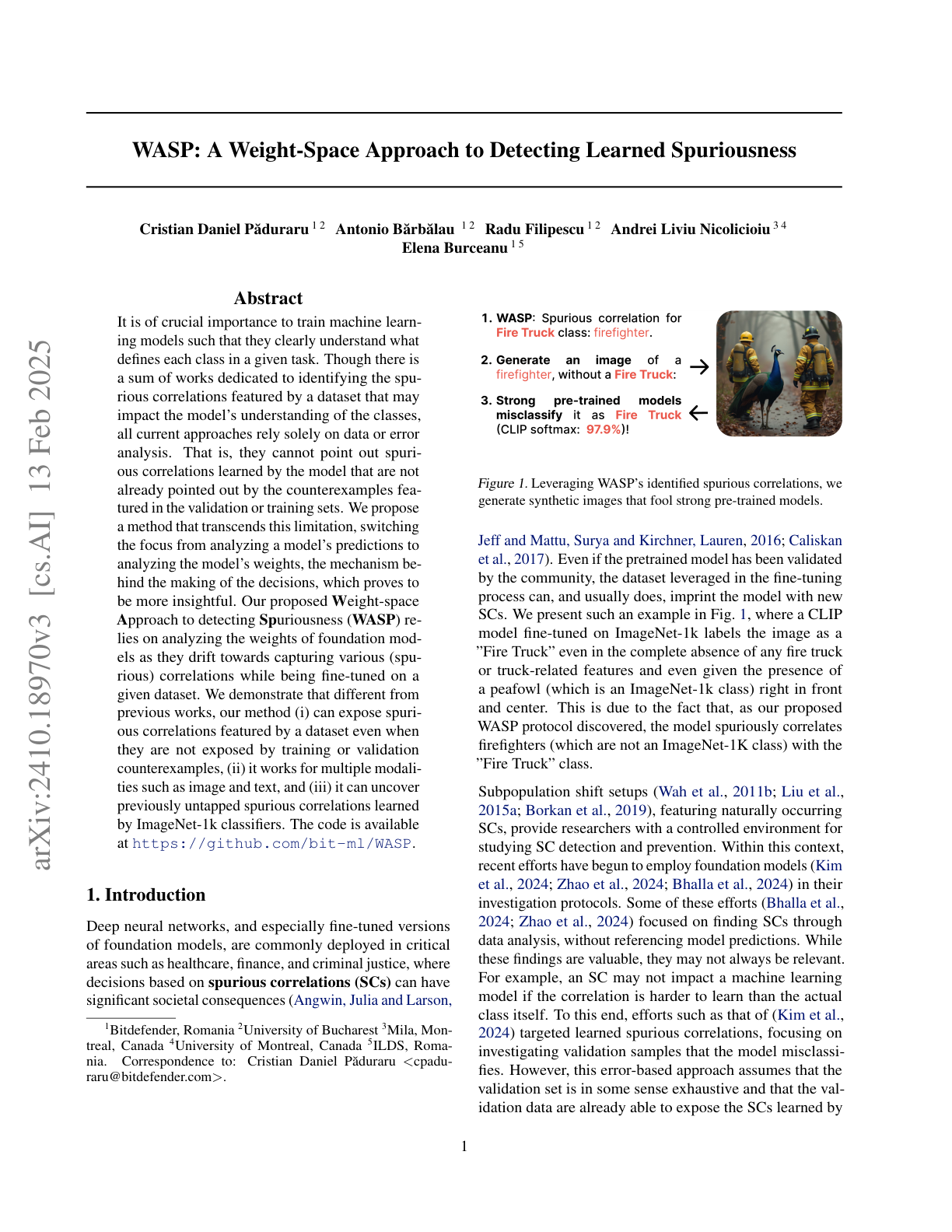 Teaser for WASP: A Weight-Space Approach to Detecting Learned Spuriousness