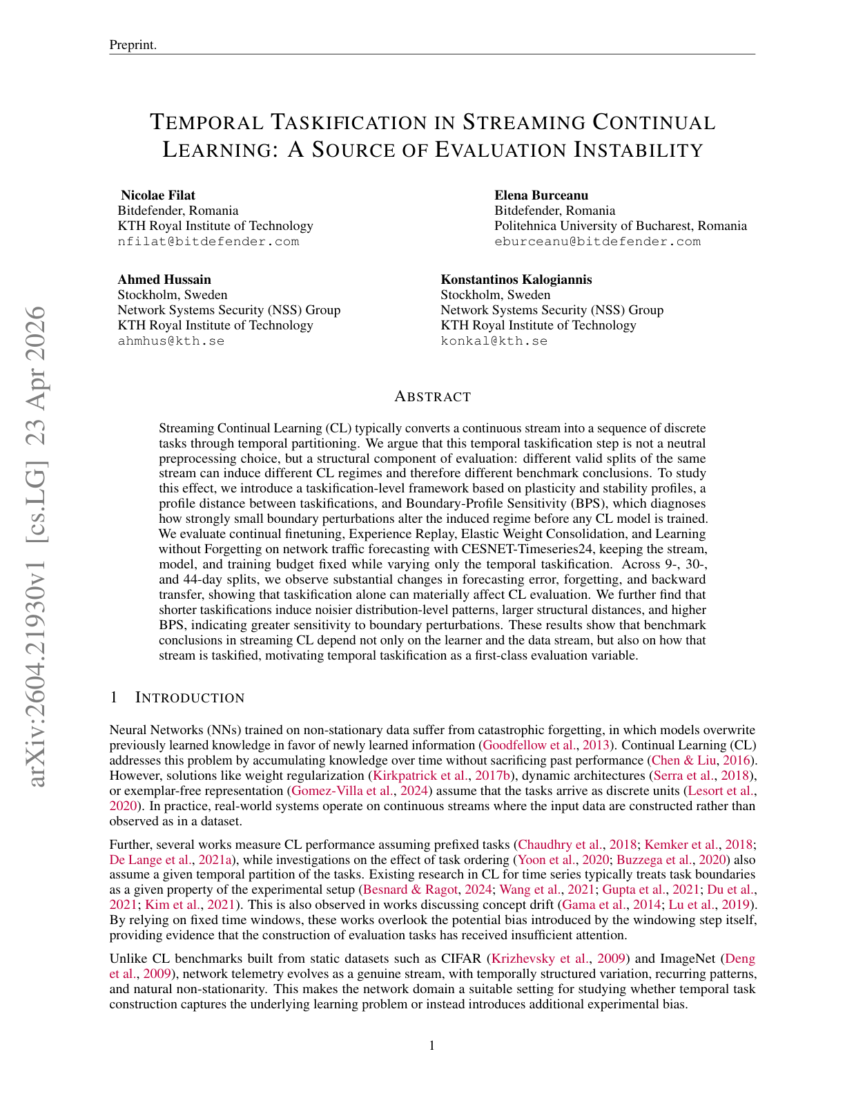 Teaser for Temporal Taskification in Streaming Continual Learning: A Source of Evaluation Instability