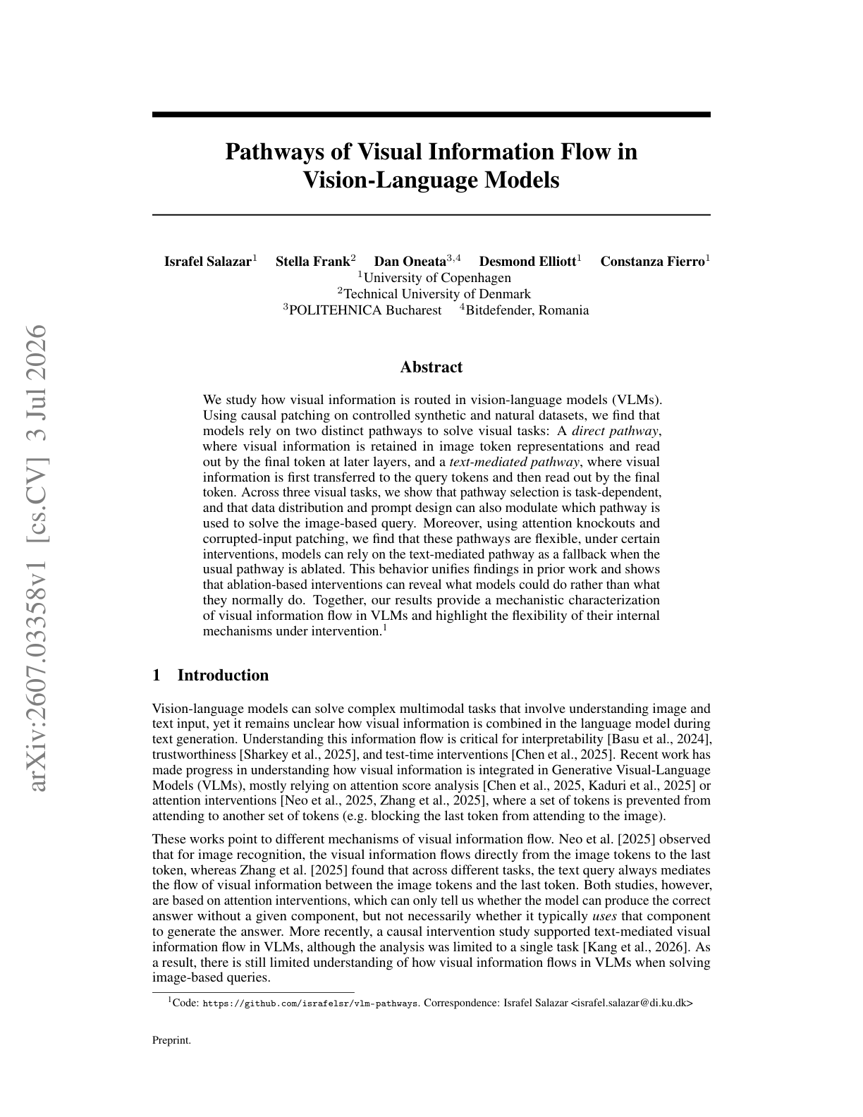 Teaser for Pathways of Visual Information Flow in Vision-Language Models